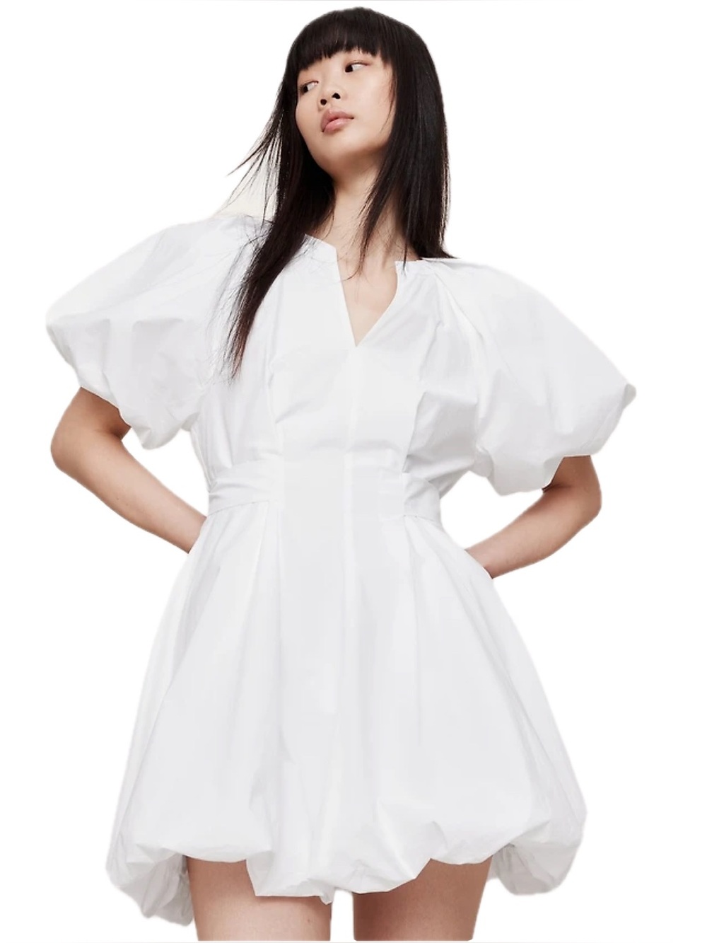 Banana Republic Cotton Poplin Bubble Hem Mini Dress Size Small
